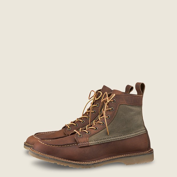 Heritage Støvler Herre - Red Wing Weekender Lærred Moc - 6-Inchr Rough & Tough Læder - Brune - JZSBX